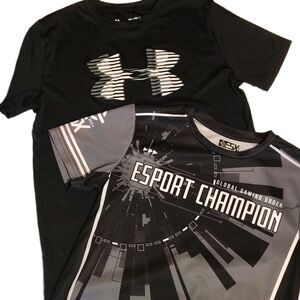 2 Youth Short Sleeve Shirts Under Armour Heatgear Tee & ESports Gaming Gear Tee